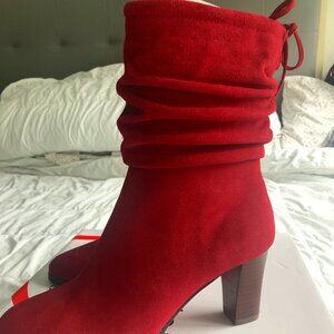 Blondo Ella Suede Rouge Ankle Boots